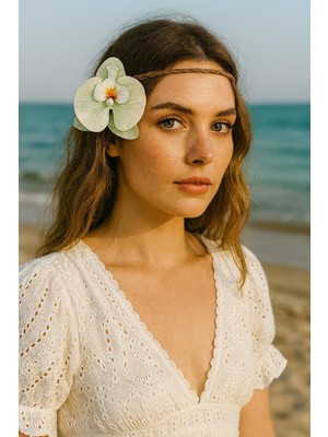 Pens-Aloha Orkide Çiçeği Süslü Çok Amaçlı Pens Toka