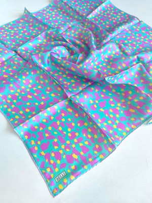 Belli Tivil Saf İpek Eşarp 4042 - 84 Mint Yeşili Karışık Desen