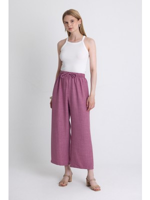 Gül Bel Lastikli Pamuklu Örme Pantolon 8045A