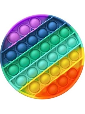 Push Pop Bubble Popit Silikon Stress Oyuncağı Pop It Gökkuşağı Renk Push Pop Bubble Fidget Tiktok 13 x 13 cm