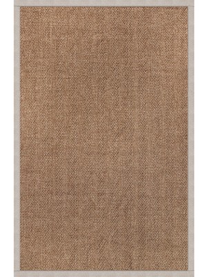 0503-BEJ Kumaş Bordür Sisal Halı Kilim Hav Toz Vermez Kolay Temizlenen Hasır Kilim