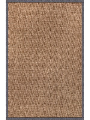 0503-GRI Kumaş Bordür Sisal Halı Kilim Hav Toz Vermez Kolay Temizlenen Hasır Kilim
