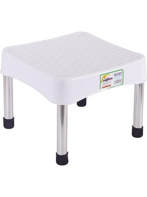 Mandella Sağlam Plastik Rattan Alüminyum Ayak Mini Tabure (2 Adet)