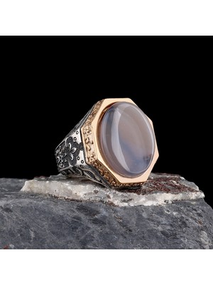 Erkek Yüzük 925 Ayar Gümüş – Usta Işçilikli Özel Taş Modeli