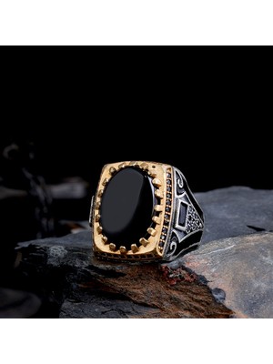 925 Ayar Erkek Gümüş Yüzük – Özgün Desenli El Yapımı Yüzük