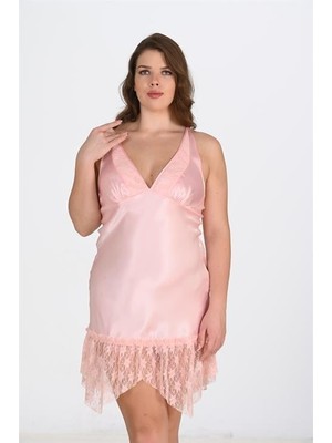 Arias Closet Büyük Beden Somon Gecelik 2112 OZN-22669