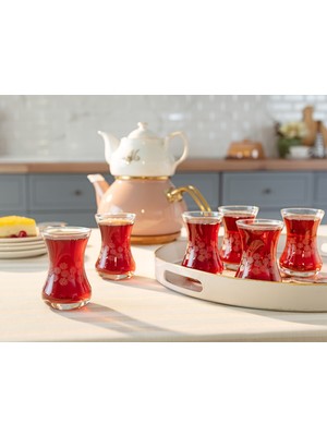 Madame Coco Lavem-White Flowers 6-lı Çay Bardağı Seti