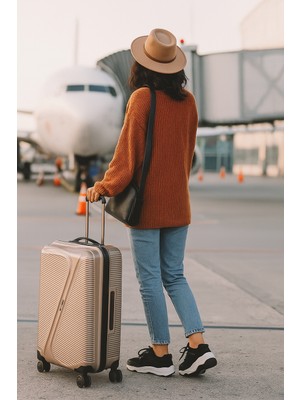 Premium 360 Derece Sessiz Tekerlekli Körüklü Kabin Boy Valiz