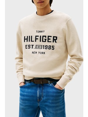 Tommy Hilfiger Pamuklu Regular Fit Bisiklet Yaka Logolu Kazak Erkek Kazak MW0MW39533 Hgf