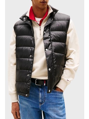 Tommy Jeans Logolu Regular Fit Dik Yaka Kapitoneli Yelek Erkek Yelek DM0DM21777 Bds