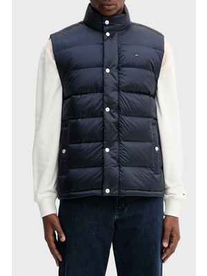 Tommy Jeans Logolu Regular Fit Dik Yaka Kapitoneli Şişme Yelek Erkek Yelek DM0DM21777 C1G