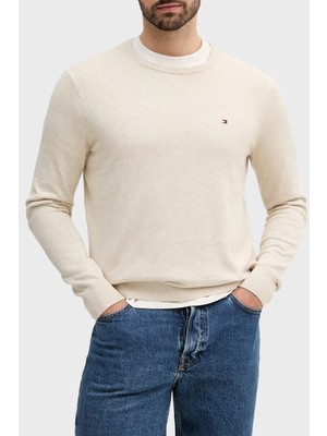 Tommy Hilfiger % 100 Pamuk Regular Fit Bisiklet Yaka Logolu Kazak Erkek Kazak MW0MW39999 Hgf