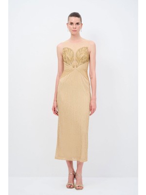 adL Night Zoom Kolsuz Işlemeli Elbise