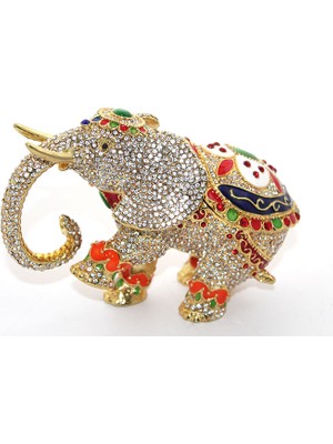 Swarovski Taşlı Tekli Fil Figürü Model 6