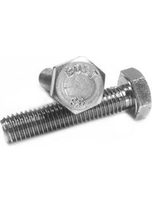 Dın 933 Altı Köşe Başlı Cıvata – 8.8 Kalite Tam Dişli (M5–M36) (Beyaz - Galvanizli)