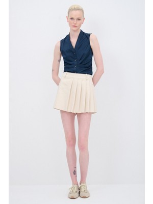 adL Pileli Etek Şort