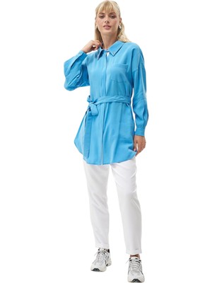Yakası Kuş Gözü Detaylı Rayon Tunik
