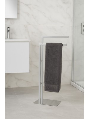 Ayaklı Havluluk, Ikili, 38 x 80.5h x 18 cm -Krom