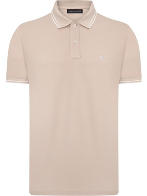 Erkek Bej Polo Yaka, Serin Tutan, Hızlı Kuruyan, Pamuklu, Polo Kıvrılmaz Yaka T-Shirt