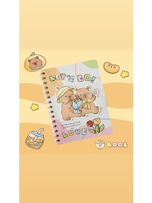 Capybara Kapibara Eğlenceli Sayfalar Çizgili Spiralli Defter A5 Anime Okul Kırtasiye Ofis Hediye