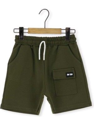 Desıgn Baskılı Cepli Erkek Şort Haki