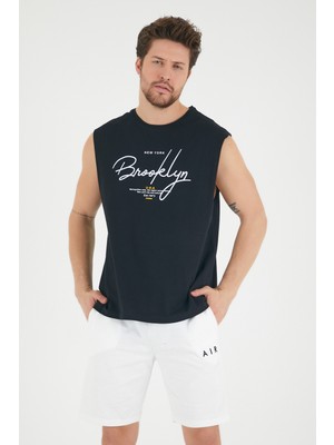 Süperlife Erkek Bisiklet Yaka Regular Fit Brooklyn Baskılı Tişört SPR22TS115