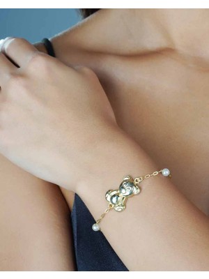 925 Ayar Papatya Silver<incili Bileklik,inci Bileklik,incili Ayıcık Bileklik,ayıcık Bileklik>rose,gold,rodaj>