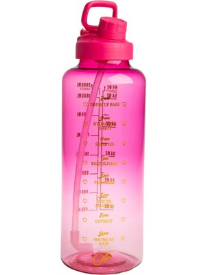 1,8 Litre Pembe Su Şişesi, Motive Edici, Sızdırmaz, Spor ve Günlük Kullanım