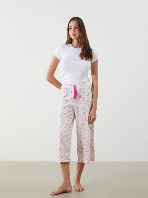 Lc Waikiki Yeni Sezon Beli Lastikli Cicekli Kadin Kapri Pijama Alti - S5JJ07Z8