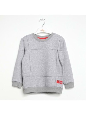 Modelli Bisiklet Yaka Sweatshırt Gri