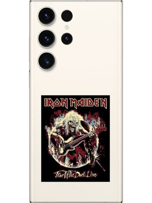 Dali Design Samsung Galaxy S23 Ultra Uyumlu Şeffaf Kılıf Iron Maiden Tasarımlı