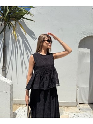 Şifon  Bluz Etek Takım