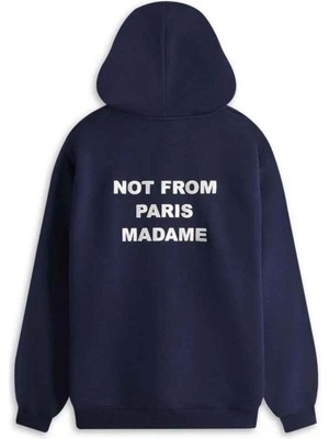 Not From Paris Madame Kawaii Kapüşonlu Sweatshirt - %100 Pamuk, Lacivert, Şık Tasarım