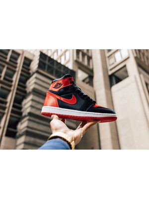 Air Jordan 1 High “black & Red” (Saten Kumaş) Spor Ayakkabı Sneaker