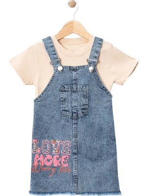 Tshırtlü Lovemore Baskılı Kot Jıle Mavi