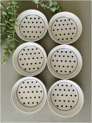 Love Siyah Kalp 6'lı Kase