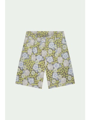 Koos Şort: Diz Boyu Fit, Işlemeli Polyester, Pamuk Cepli, Şık Italyan Düğmeleri