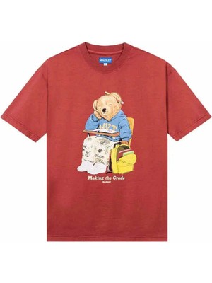 %100 Pamuk Making The Grade Bear Tişört - Maroon Renk, Doğru Beden Seçimi