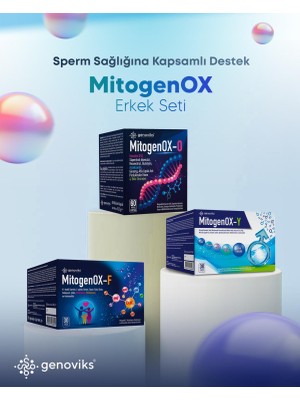 Genoviks mitogenOX-Erkek Set MitogenOX-F, MitogenOX-O ve MitogenOX-Y ürünlerinden oluşan takviye edici gıda seti.
