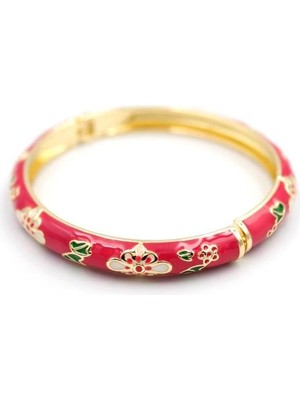 Mineli Çiçekli Bilezik - Pembe