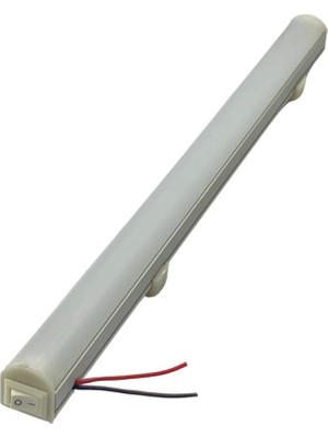 ÜÇLER 12V FLORESAN TAVAN LAMBASI LEDLİ BEYAZ ANAHTARLI (BUZLU CAM) (27 CM)