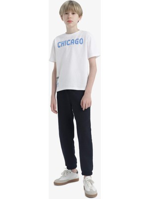 DeFacto 2'li Takım Baskılı Kısa Kollu Tişört Eşofman Altı Erkek Çocuk F2492A825AU