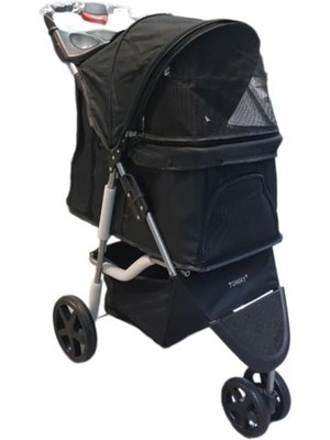 Tommy Evcil Hayvan Arabası 80x46x99cm Siyah Max 15 Kg