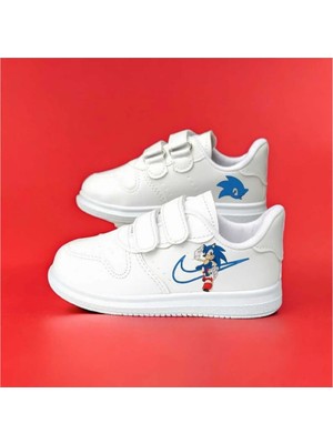 Mavili Hızlı Baskılı Erkek Çocuk Spor Ayakkabı Sneaker