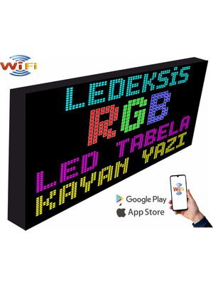 LED Tabela 64X192CM Tek Taraflı Rgb Kayan Yazı Wifi (Telefondan Yazı Değiştirme)