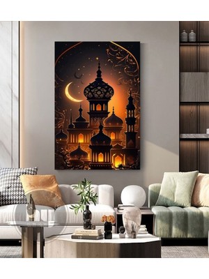 Özkacar Group Ramazanı Şerif Gelişi Kanvas Tablo 2 Ev Duvar Salon Ofis Dükkan Hediyelik Dekarasyon Süsü