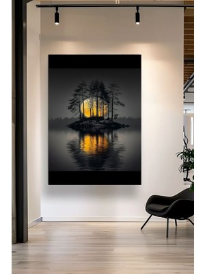 Özkacar Group Karanlık Doğa Manzarası Kanvas Tablo Ev Duvar Salon Ofis Dükkan Hediyelik Dekarasyon Süsü