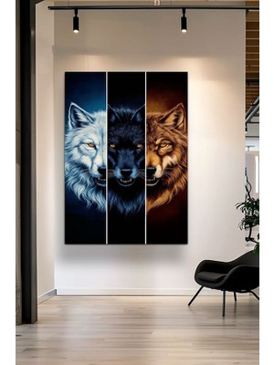 Özkacar Group Kurt Mhp 3 Lü Kanvas Tablo Ev Duvar Salon Ofis Dükkan Hediyelik Dekarasyon Süsü