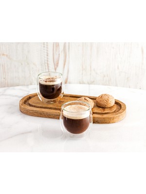 Madame Coco Moulins 2-li Çift Camlı Bardak 100 ml Renkli Camdan Şık Tasarım 2 Parçalı Set