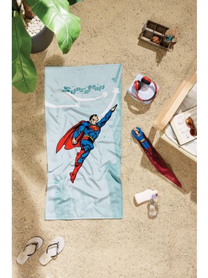 Özdilek Superman Hero Lisanslı Kadife Plaj Havlusu 60X120 cm